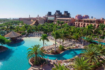 Pools and aerial view at Lopesan Baobab