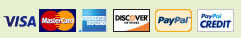 Visa Mastercard Amex Discover Paypal